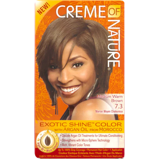 CREME OF NATURE - ARGAN OIL - COLORATION MEDIUM WARM BROWN N°7.3