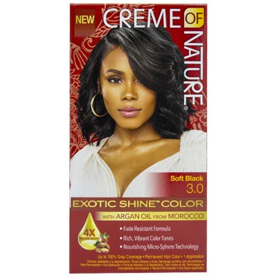 CREME OF NATURE - ARGAN OIL - COLORATION SOFT BLACK N°3.0